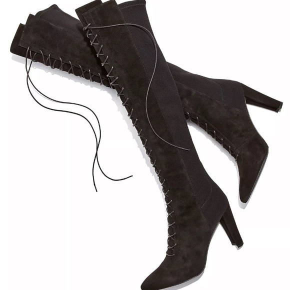 STUART WEITZMAN HIGHSTRUNG SEXY LACE UP SUEDE BOOTS US 10 - Picture 3 of 11